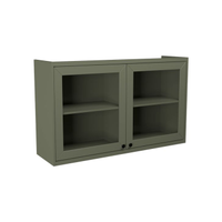 Armário Aéreo MDF Herval Viana, com Vidro, 2 Portas, Verde Hill, 120 cm