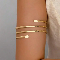 1pc Women Metal Wire Armband, Upper Arm Bracelet, Summer Body Jewelry