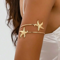 1pc Fashionable Casual Starfish Arm Cuff Bracelet, Beach Resort Accessory For Women