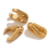 10pcs 18k Gold Plated Stainless Steel Pendant Pinch Bail Clips Melon Seeds Charm Clasps Connector DIY Clasps Jewelry Findings