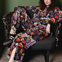 Calça Pantalona Moletom Feminina Estampa Cinema