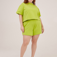 Shorts Cintura Alta Básico Verde Limão