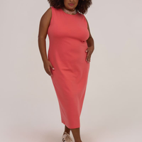 Vestido Regata Básico Canelado Coral