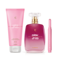 Combo Niina Secrets: Desodorante Colônia + Loção Corporal + Batom Gloss Stick Pink Azaleia