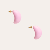 Brinco de argola gota rosa