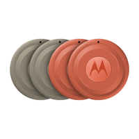 Moto Tag 2 - 4 unidades Rastreador Motorola Bluetooth, UWB, compativel com Android (app Localizador), IP68 - 4 unidades - Bege/Laranja