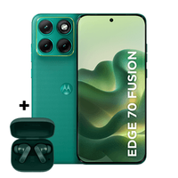 Kit smartphone motorola edge 70 fusion e fone moto buds bass 256GB 24GB (8GB RAM + 16GB RAM Boost), camera 50MP Sony Lytia 710, Tela 1.5K extreme Amoled 144hz - Verde
