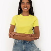 Blusa baby look de algodão peruano verde