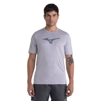 Camiseta de Corrida Mizuno Run Spark Mescla G Cinza