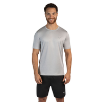 Camiseta de Corrida Masculina Mizuno Run Spark 2 Mescla P Cinza
