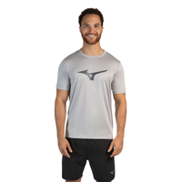 Camiseta de Corrida Mizuno Run Spark Mescla G Cinza