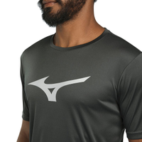 Camiseta de Corrida Masculina Mizuno Run Spark EG Cinza