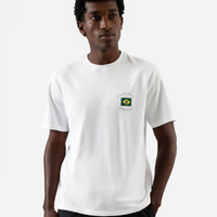 Camiseta masculina de algodão manga curta brasil off white