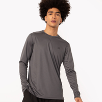Camiseta esportiva com proteção uv cinza