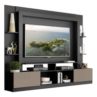 Estante para TV até 65" Multimóveis Oslo FG3395 Preta/Lacca Fumê