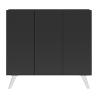 Gabinete Banheiro 3 Portas Retrô 90cm Multimóveis MP5030 Preto/Branco