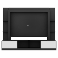 Rack Estante com Painel TV 65" e 2 portas Oslo Multimóveis Preto/Branco