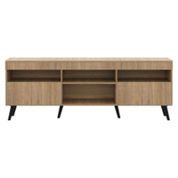 Rack TV 65" com Pés Retrô e 2 Portas Paris Multimóveis Rustic/Preto