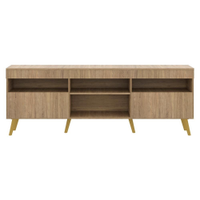 Rack TV 65" com Pés Retrô e 2 Portas Paris Multimóveis Rustic/Natural