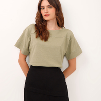 Blusa com recorte manga curta verde