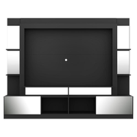 Rack Estante com Suporte TV 65" e Espelho Oslo Multimóveis Preto