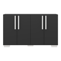 Aparador Buffet 4 Portas com Pés Quadrados Viena Multimóveis Preto/Branco