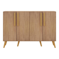 Aparador Buffet 4 Portas com Pés Retrô Viena Multimóveis Rustic/Natural