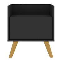 Gabinete Armário Banheiro 40 cm com Pés Retrô Multimóveis MP5037 Preto/Natural