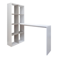 Mesa Office com estante lateral Multimóveis Branco/Lacca Fume