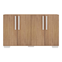 Aparador Buffet 4 Portas com Pés Quadrados Viena Multimóveis Rustic/Branco