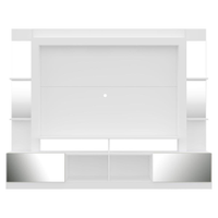 Rack Estante com Painel TV 65" e Espelho Oslo Multimóveis Branco/Lacca Fumê