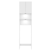 Armário Banheiro com 2 Leds para Vaso Sanitário e 2 portas Multimóveis Branco