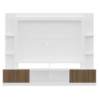 Rack Estante com Painel e Suporte TV 65" e 2 portas Oslo Multimóveis Branco/Madeirado