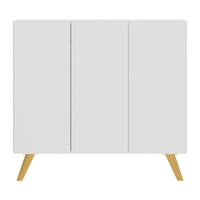 Gabinete Banheiro 3 Portas Retrô 90cm Multimóveis MP5030 Branco/Natural