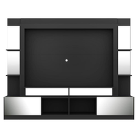 Rack Estante com Suporte TV 65" e Espelho Oslo Multimóveis Preto/Tenerife
