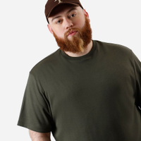 Camiseta masculina de algodão peruano plus size verde