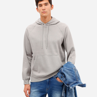 Blusão básico masculino de moletom com capuz cinza