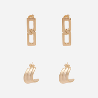 Kit de brinco feminino vintage minimal dourado