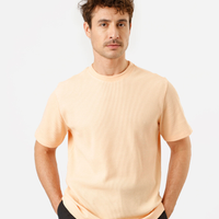 Camiseta masculina manga curta texturizada laranja