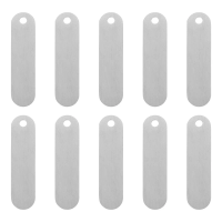 10Pcs Stainless Steel Blank Keychain Tags Metal Engraving Blanks for DIY Name Labels Keyring Pendants for Keys Bags Hanging