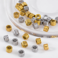5pcs 4x6mm Stainless Steel Large Hole Tube Round Spacer Beads for Vintage Charm Bracelet Necklace DIY Jewelry Making Accessories