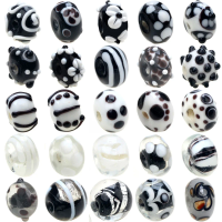 Black Color Series 2/4/6PCS/LOT Mixed Style Handmade Lampwork Glass Beads For Crafts Charm Bracelets/Earring DIY Jewelry Making