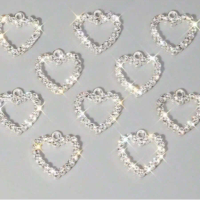10pcs DIY Full Diamond Peach Heart Pendant Accessories