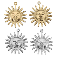 5 Pieces Gold Stainless Steel Sun Coconut Tree Pendant DIY Necklace Bracelet Earrings Pendant Gift Jewelry Making Accessories