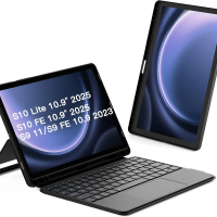 Magnetic Detachable Keyboard Case for Samsung Galaxy Tab S10 Lite/S10 FE/S9 FE 10.9"/S9 11", Bluetooth Touchpad, Dual Stand Modes, Pencil Holder, Black