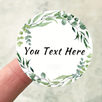 200Pcs Small Batch Custom Green Floral Stickers Personalized Wedding Birthday Gift Labels Reusable For DIY Business Party Decor