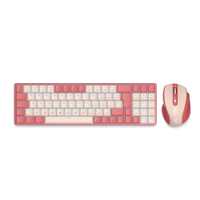 Kit Teclado e Mouse Gamer Redragon Mecânico USB e Sem Fio BS-8772 - Rosa