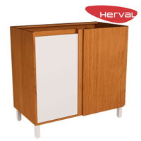 Balcão de Canto 1 Porta Herval Roma Freijó e Branco 92,5 cm