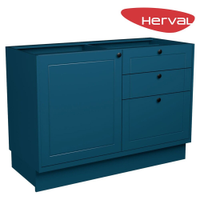 Balcão de Cozinha Herval Liz 1 Porta, 3 Gavetas , Azul 120 cm
