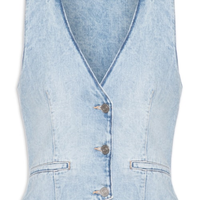 Colete feminino jeans azul